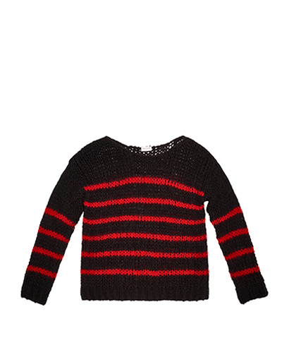 Saint Laurent Open Knit Striped Sweater, front view