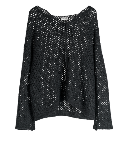 Saint Laurent Crochet Knit Jumper, &pound;175, Clothing, Black, Mohair/Wool, Front view