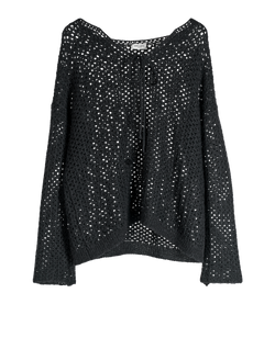 Saint Laurent Crochet Knit Jumper, Wool/Mohair, Black, UK10, 2*