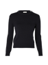 Saint Laurent Button-Shoulder Jumper, £295, Clothing, Navy, Cotton/Wool, Front view