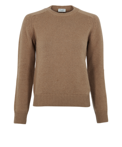 Saint Laurent Knit Jumper, &pound;240, Clothing, Brown, Wool, Front view