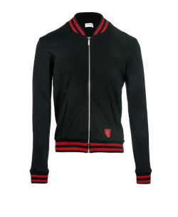 Saint Laurent Zipped Hoodie, Men, Cotton, Black/Red, Sz S, 2*