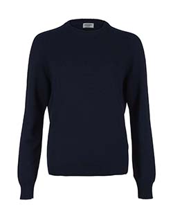Yves Saint Laurent Crew Neck Sweater, Cashmere, Navy, L