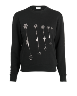 Saint Laurent Palm Trees Sweatshirt, Cotton, Black, Sz XS, 2*