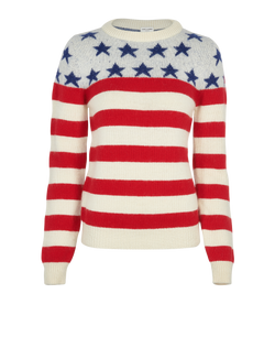 Saint Laurent American Flag Knit, Wool, Multi, Sz S, 3*