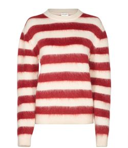 Saint Laurent Striped Jumper, wool/mohair, red/white,L, T, 4*