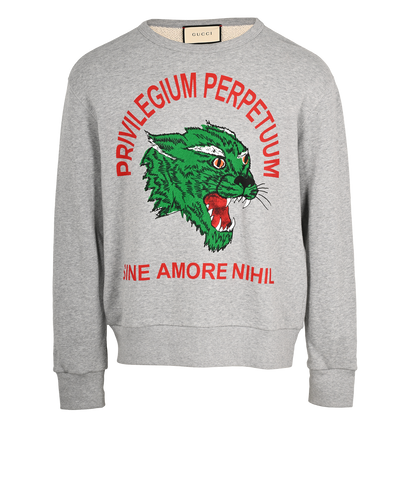 Gucci Privilegium Perpetuum Jumper, &pound;180, Clothing, Grey, Cotton, Front view