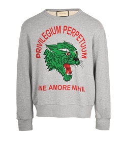 Gucci Privilegium Perpetuum Jumper, Mens, Cotton, Grey, Sz M, 3*