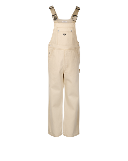 Prada Logo Plaque Overalls, £850, Clothing, Beige, Cotton, Front view