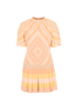 Valentino Stripes Pleated Playsuit, &pound;250, Clothing, Orange/Pink, Silk, Front view