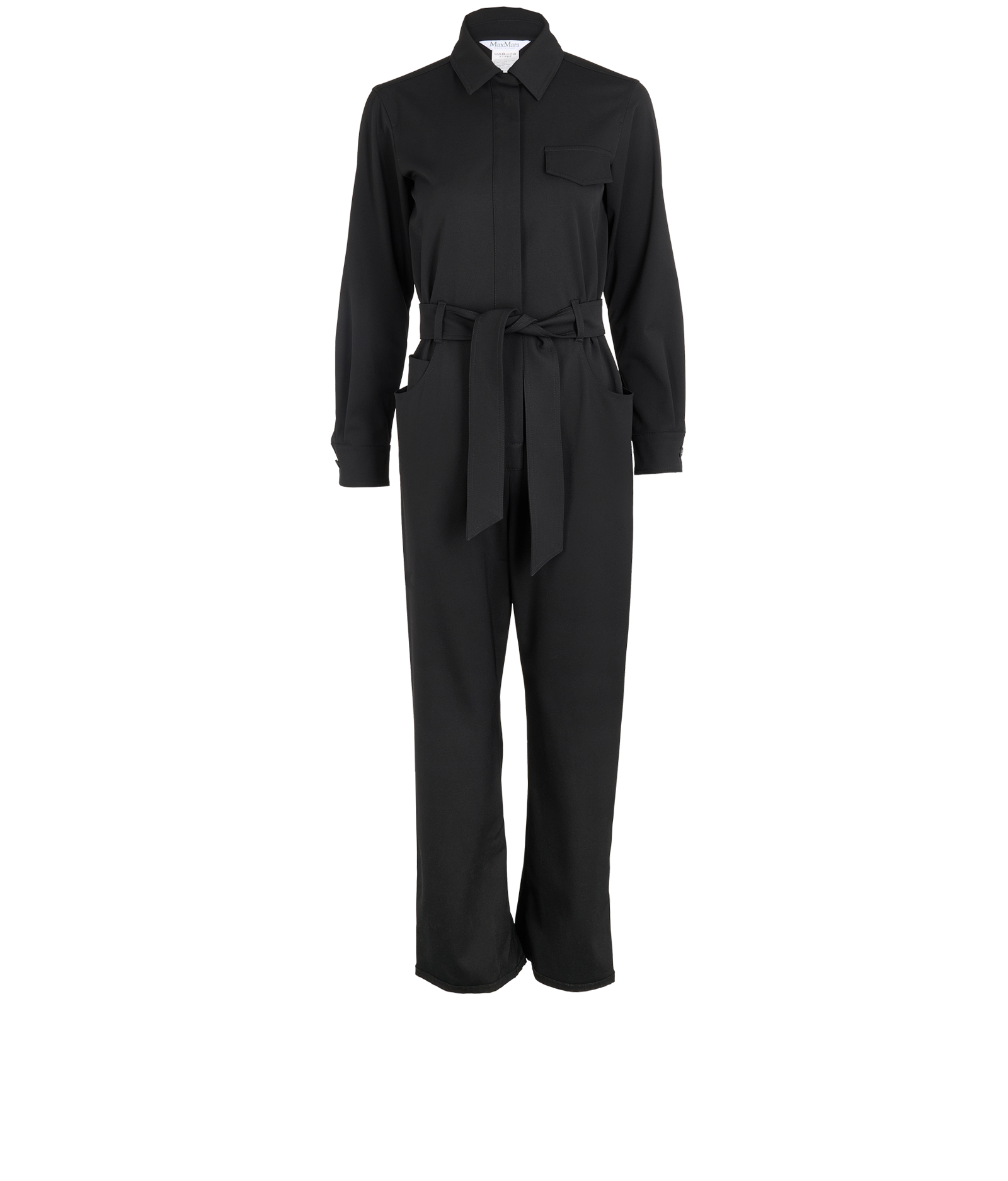Max Mara Belted Long Sleeves Jumpsuit, Jumpsuits Designer