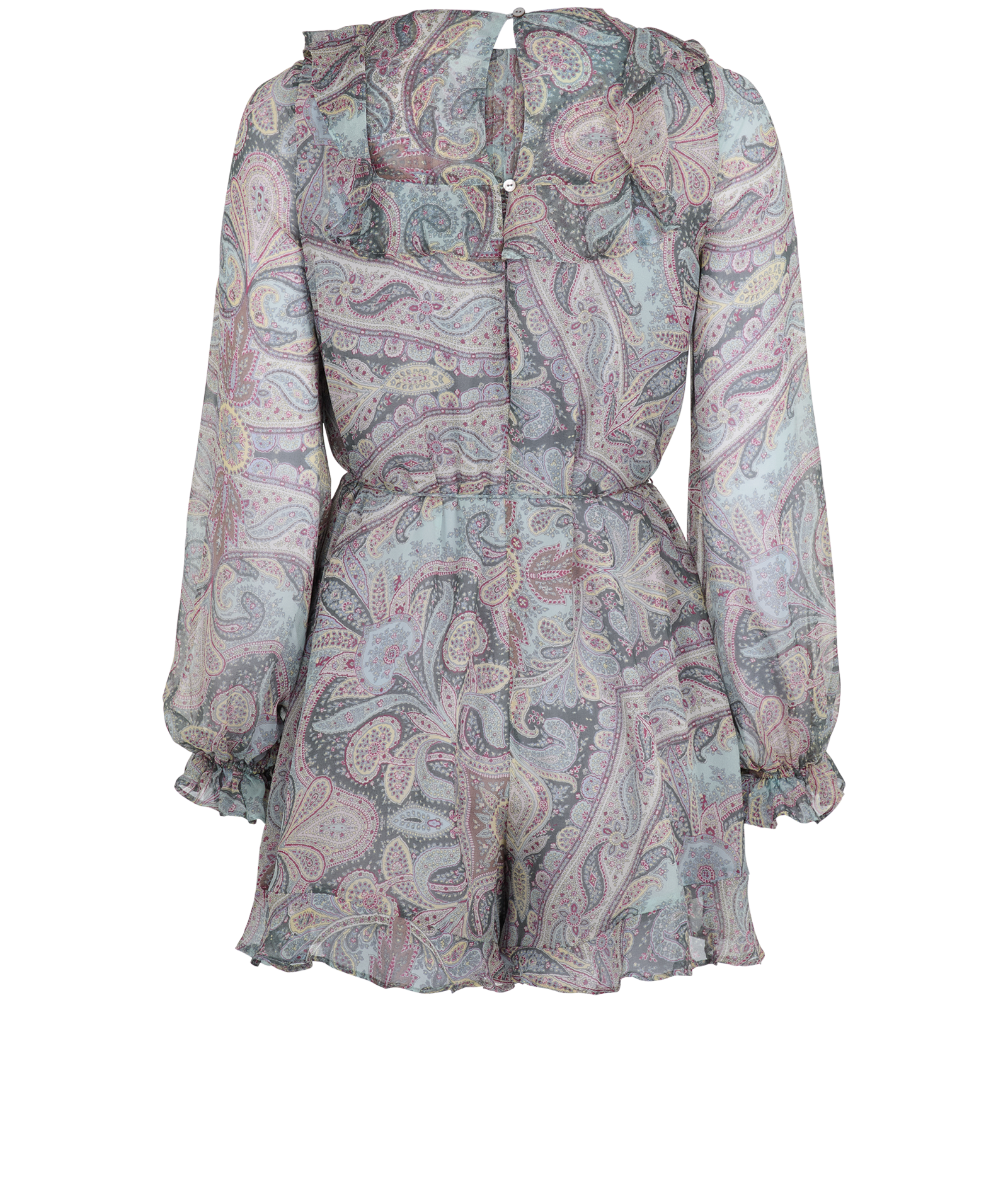 Zimmermann Long Sleeve Playsuit, &pound;110, Clothing, Green, Silk, Back view