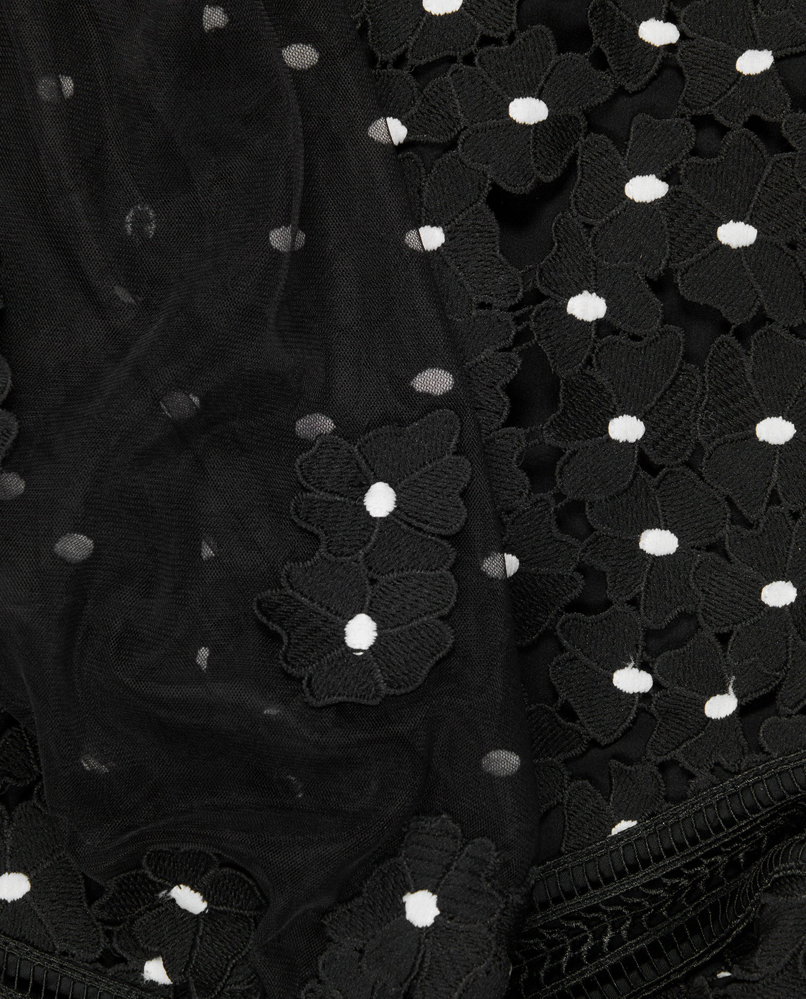 Self-Portrait Daisy Dot Floral Lace Romper, &pound;120, Clothing, Black, Polyester (Polymer), Other view