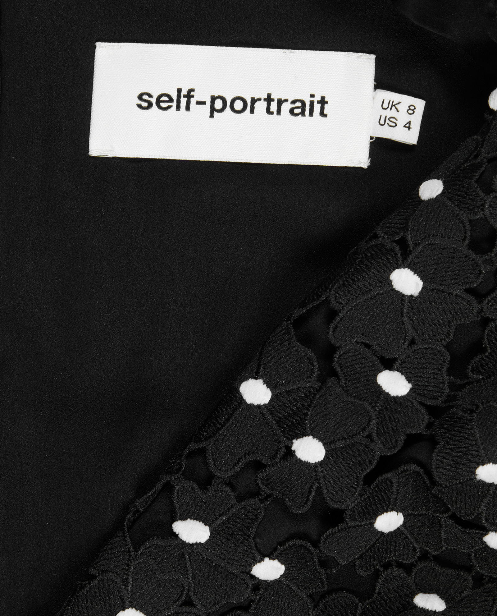 Self-Portrait Daisy Dot Floral Lace Romper, &pound;120, Clothing, Black, Polyester (Polymer), Other view