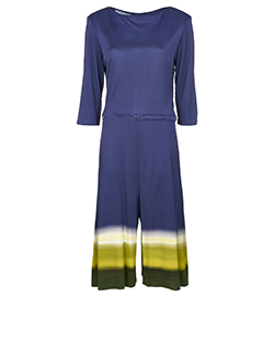 Prada Silk Tie-dye Hem Jumpsuit, silk, blue/green,16,2*