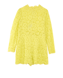 Valentino Lace Playsuit, Cotton/Viscose, Yellow, UK14, 3*