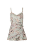 Zimmermann Floral Playsuit, &pound;130, Clothing, Cream/Green, Linen, Front view