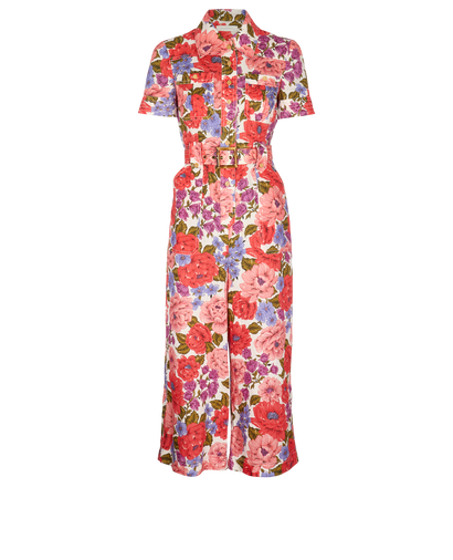 Zimmermann Poppy Print Belted Jumpsuit, front view