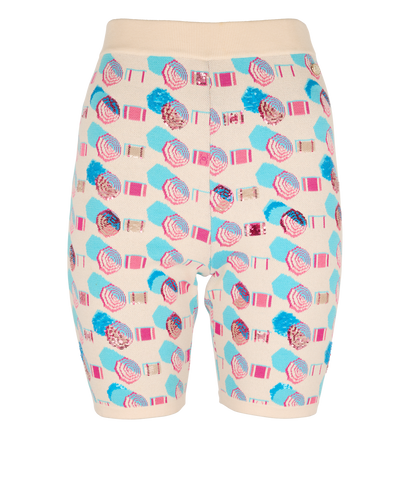 Chanel Printed Cycling Shorts, &pound;375, Clothing, Blue/Cream/Pink, Cotton, Front view