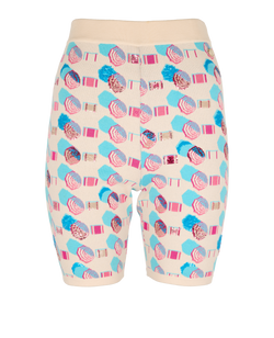 Chanel Printed Cycling Shorts, Cotton, Cream/Pink/Blue, UK8, 3*