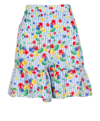 Gucci Cherries & Stripe Print Shorts, &pound;150, Clothing, Blue, Cotton, Front view
