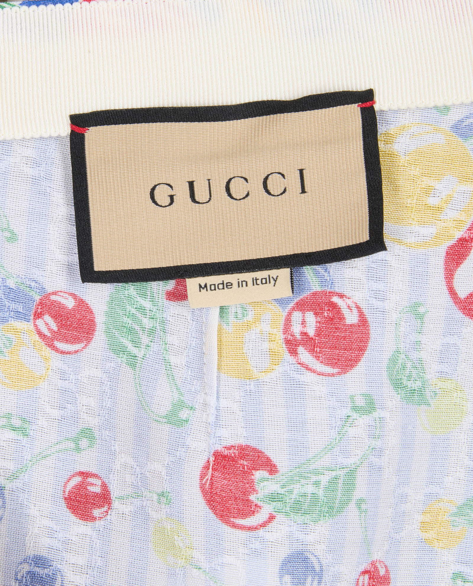 Gucci Cherries & Stripe Print Shorts, &pound;150, Clothing, Blue, Cotton, Other view