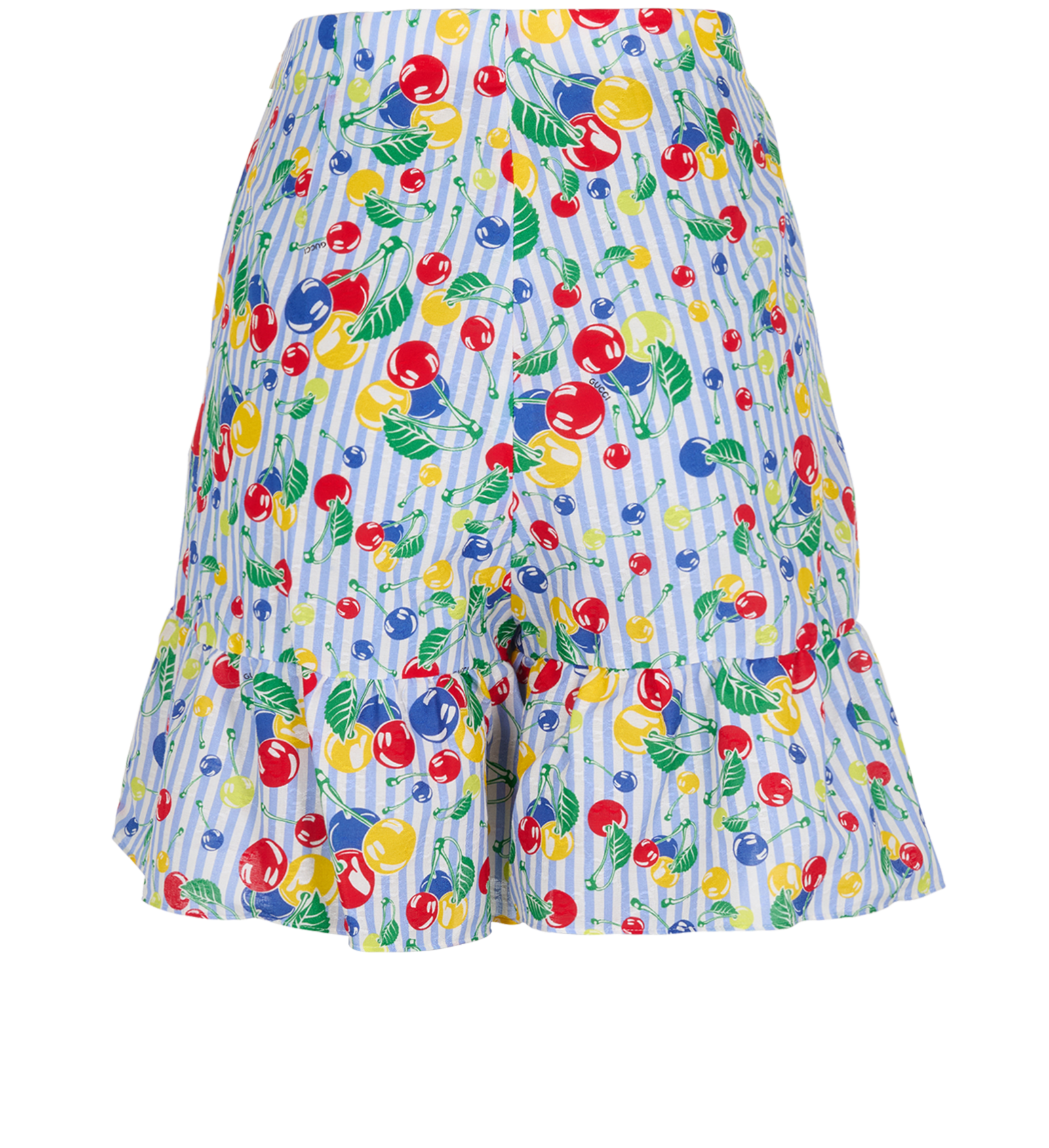 Gucci Cherries Shorts, &pound;175, Clothing, Blue/Red/White, Cotton, Back view