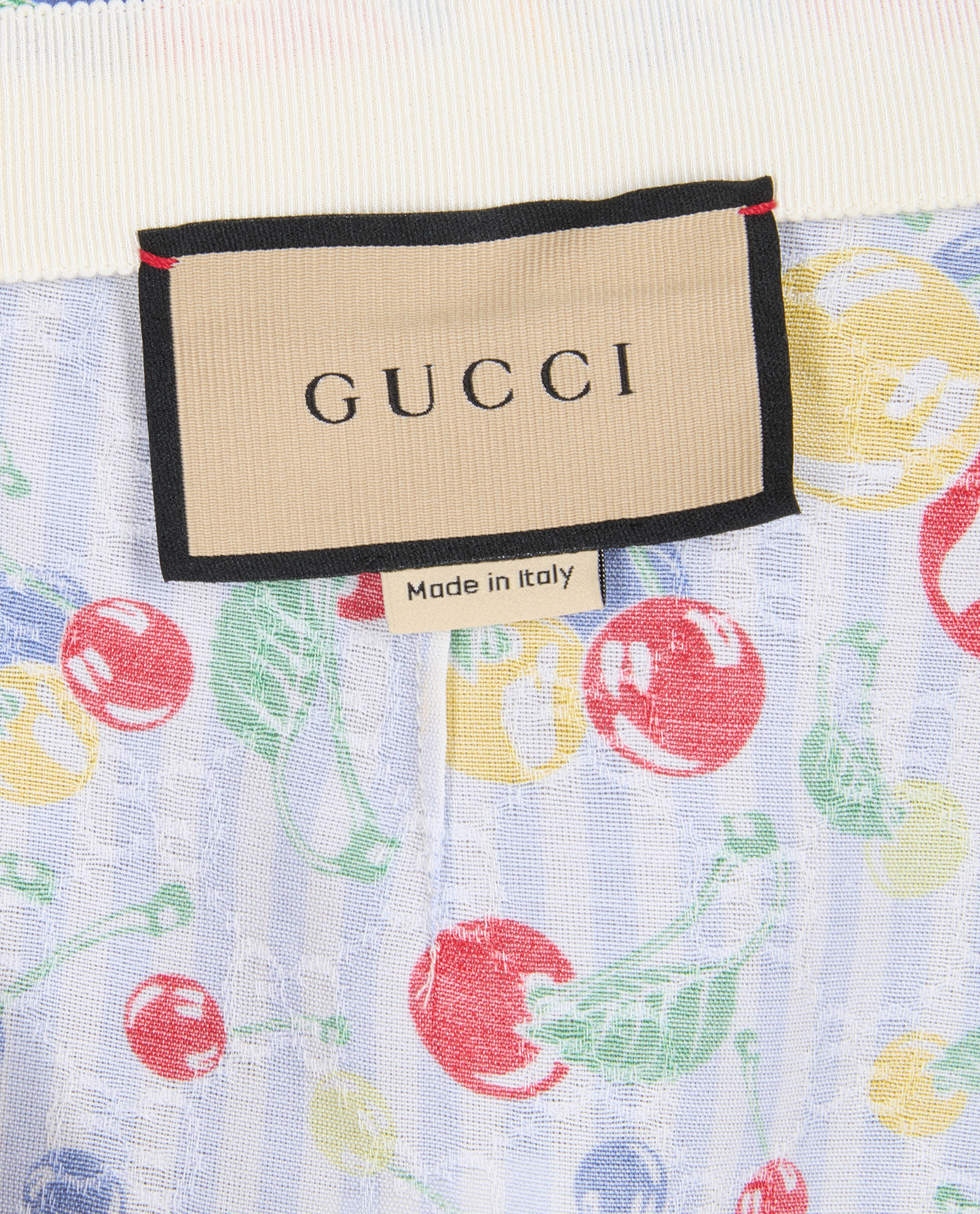 Gucci Cherries Shorts, &pound;175, Clothing, Blue/Red/White, Cotton, Other view
