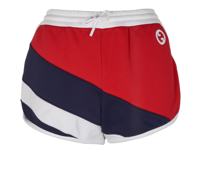 Gucci Interlocking G Shorts, &pound;175, Clothing, Navy/Red/White, Polyester (Polymer), Front view