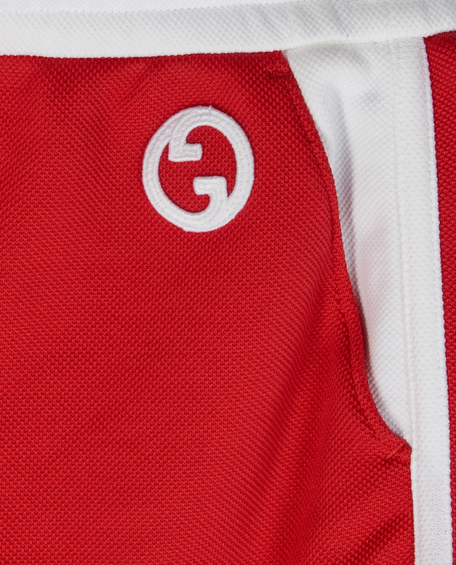 Gucci Interlocking G Shorts, &pound;175, Clothing, Navy/Red/White, Polyester (Polymer), Other view