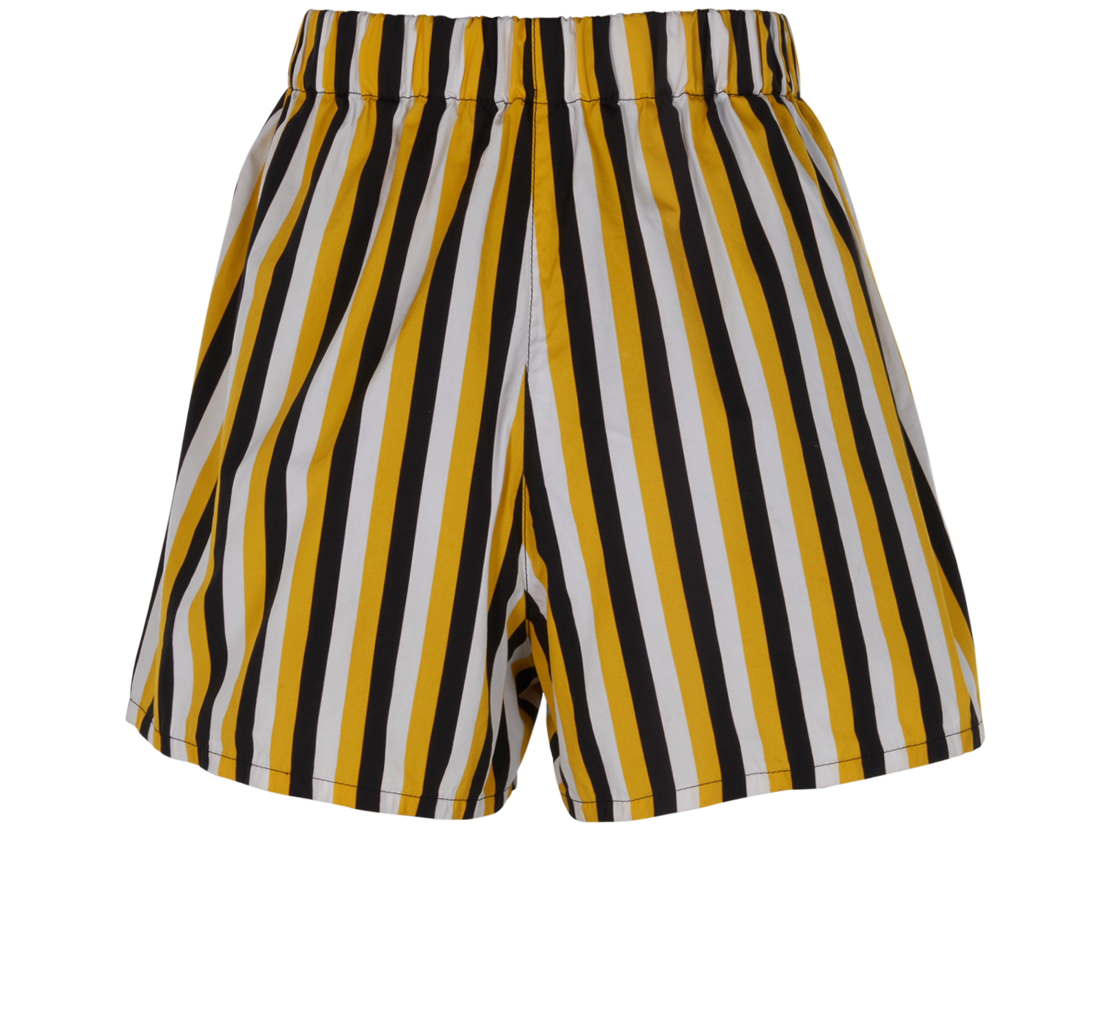 Prada Stripes Shorts, &pound;220, Clothing, Black/White/Yellow, Cotton, Back view