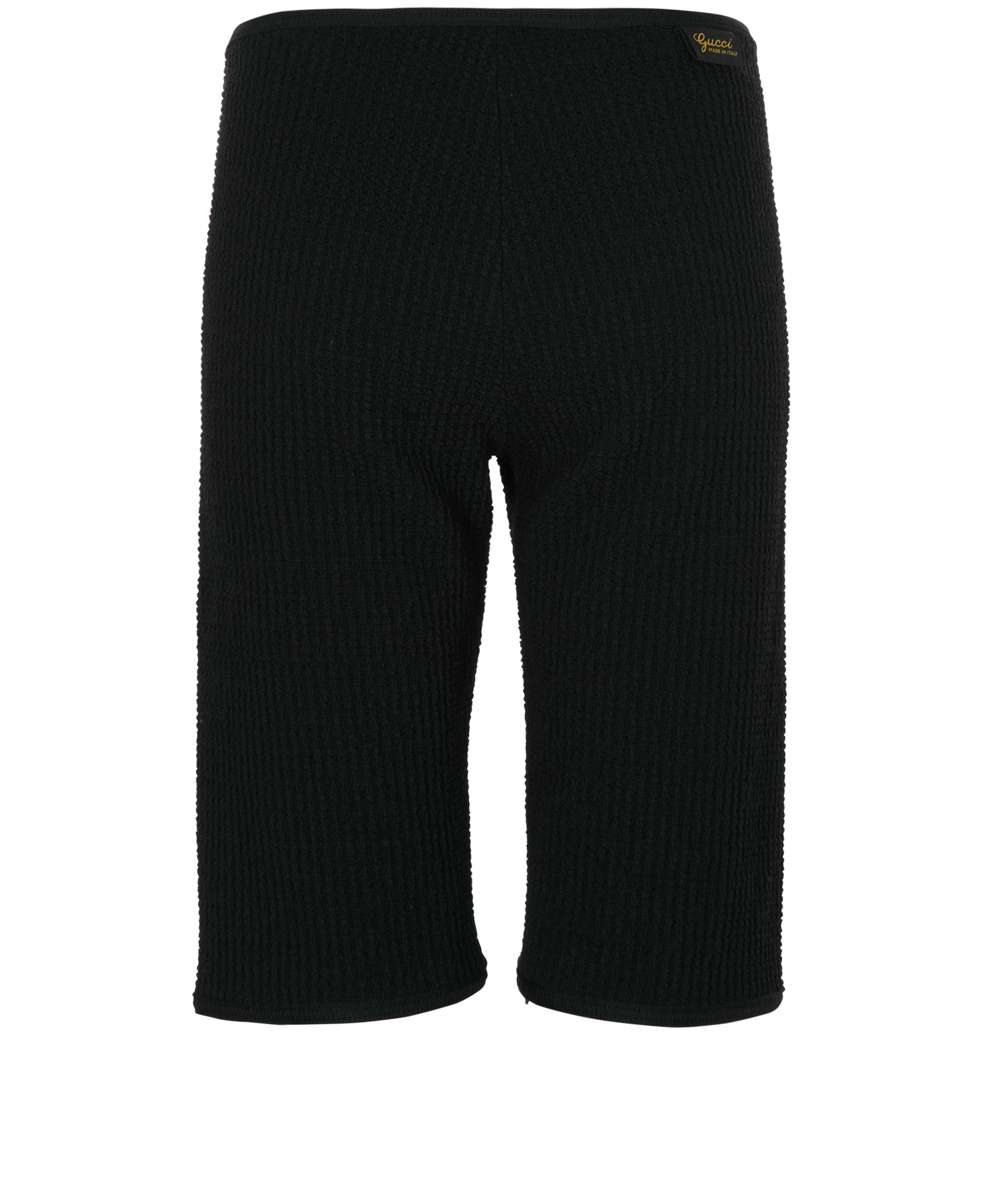 Gucci Logo Tag Waffle Shorts, &pound;90, Clothing, Black, Viscose/Wool, Back view