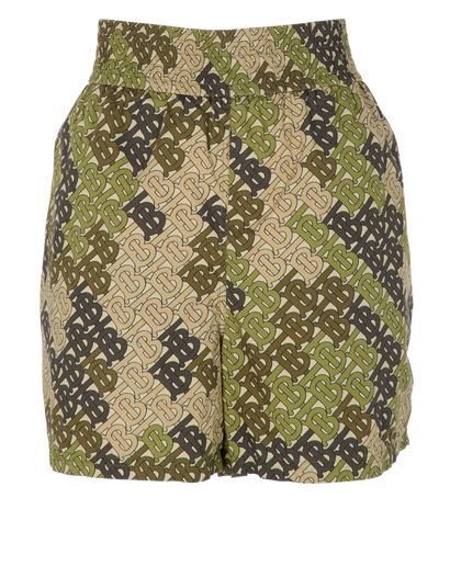 Burberry Monogram Shorts, &pound;130, Clothing, Green, Cotton, Front view