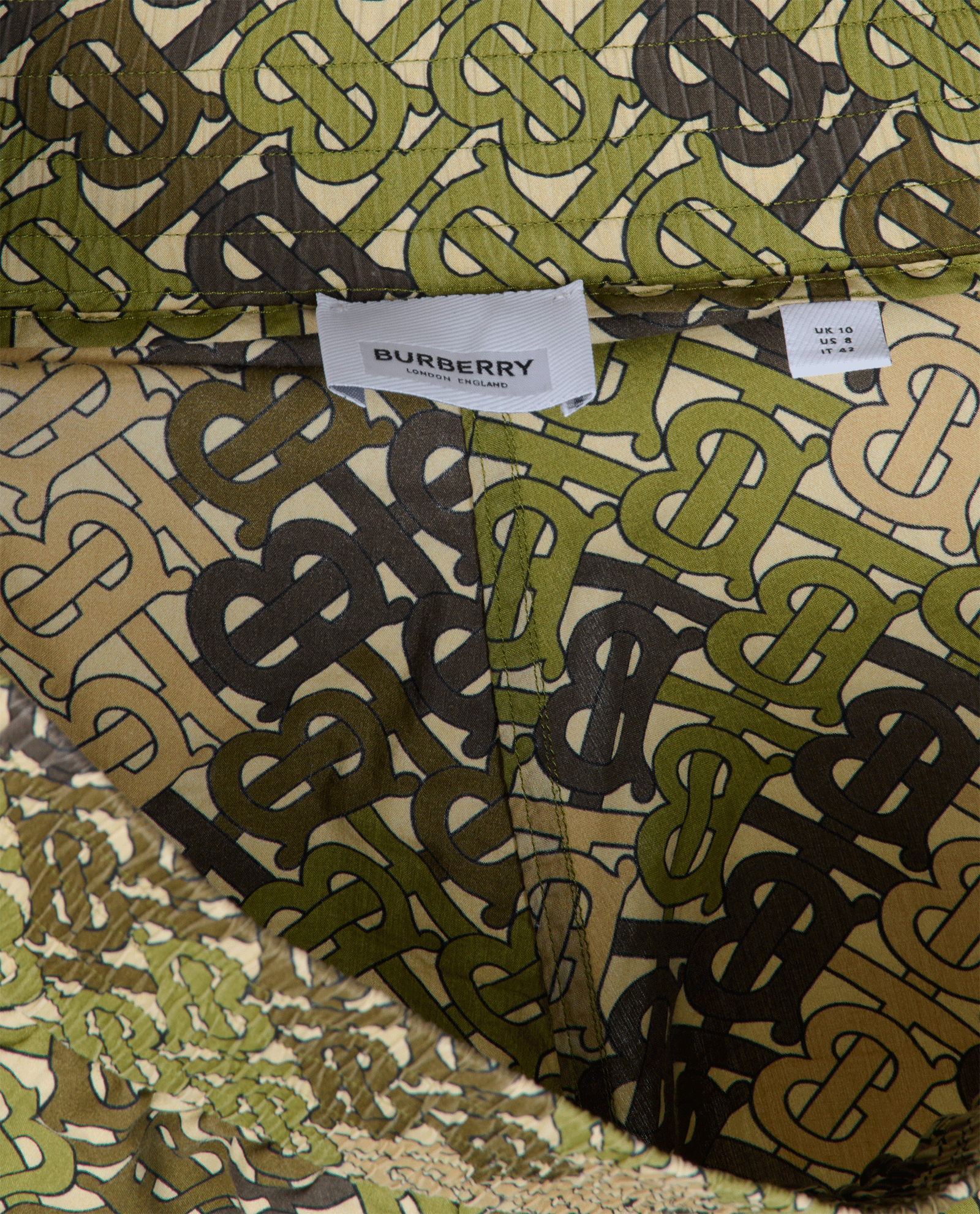Burberry Monogram Shorts, &pound;130, Clothing, Green, Cotton, Other view