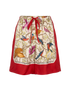 Gucci Flower Print Shorts, &pound;110, Clothing, Beige/Red, Silk, Front view