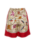 Gucci Flower Print Shorts, &pound;110, Clothing, Beige/Red, Silk, Back view