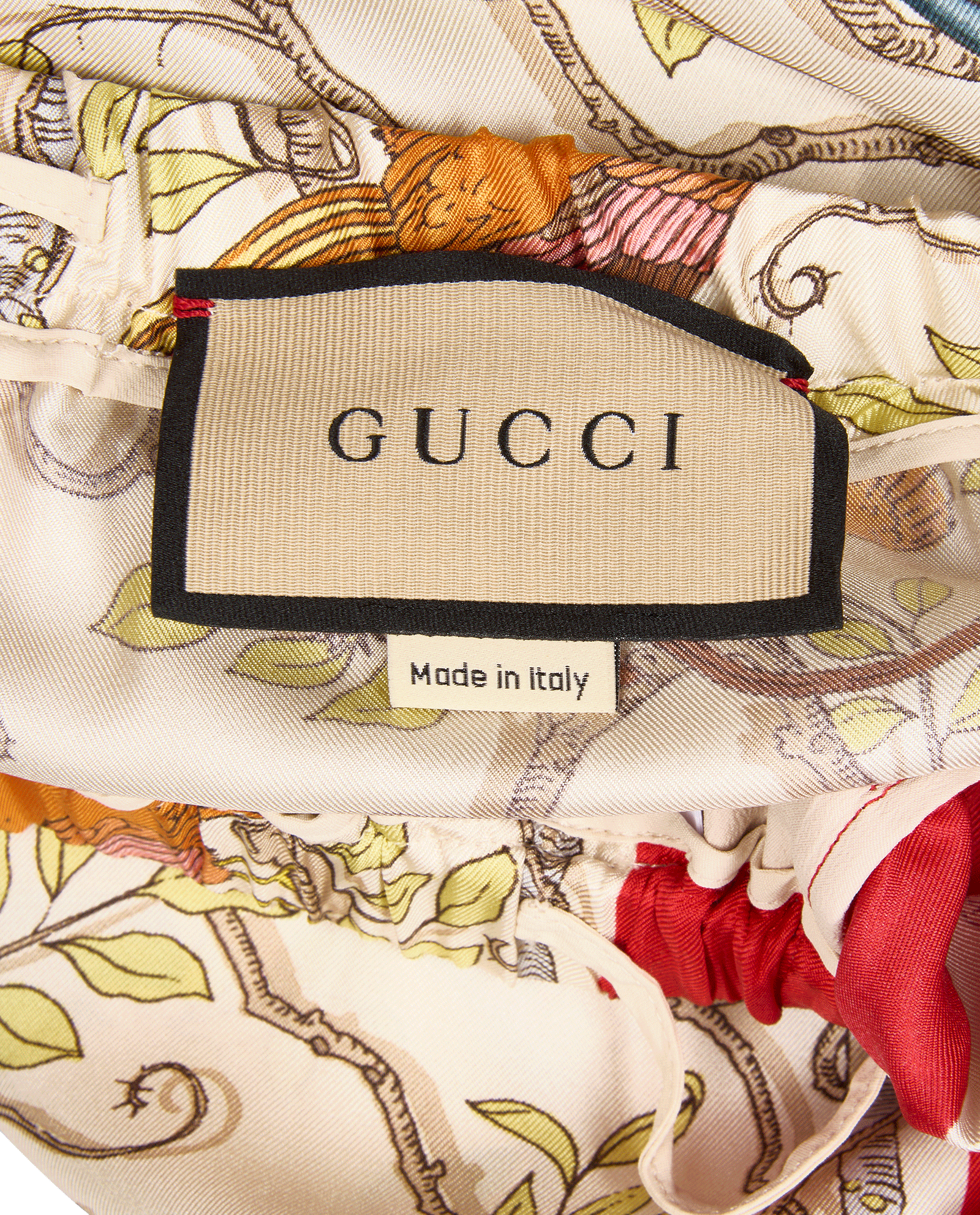 Gucci Flower Print Shorts, &pound;110, Clothing, Beige/Red, Silk, Other view