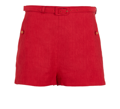 Gucci Belted Shorts, &pound;350, Clothing, Red, Wool, Front view