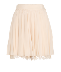 Chanel Camellia Cut-Out Pleated Shorts, Silk, Pink, UK10, 1*