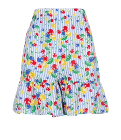 Gucci Striped Cherries Shorts, Cotton, White/Blue, UK4, 3*