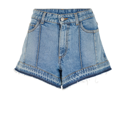 Alexander McQueen Raw-Trim Shorts, Cotton, Blue, UK 8, 2*