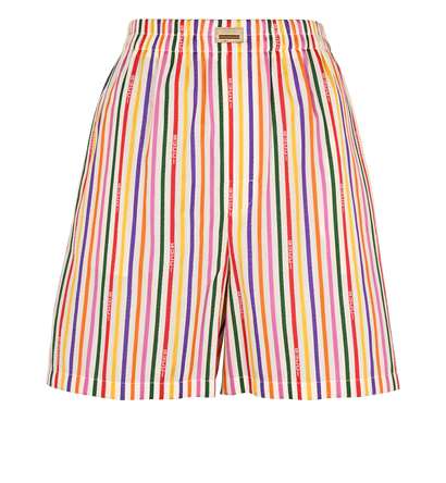 Gucci Striped Shorts, £120, Clothing, Blue/Green/Orange/Pink/Purple/Red/White/Yellow, Cotton, Front view