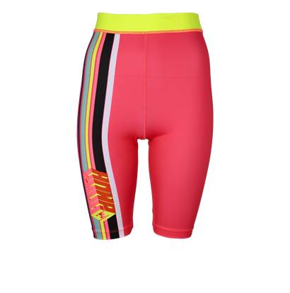 Fendi Logo & Stripe Print Shorts, £70, Clothing, Pink, Elastane/Polyester (Polymer), Front view