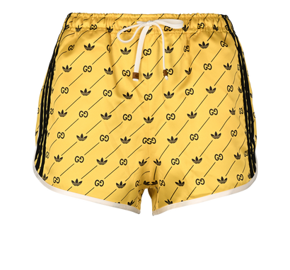Gucci X Adidas Mini Shorts, £280, Clothing, Yellow, Polyester (Polymer), Front view