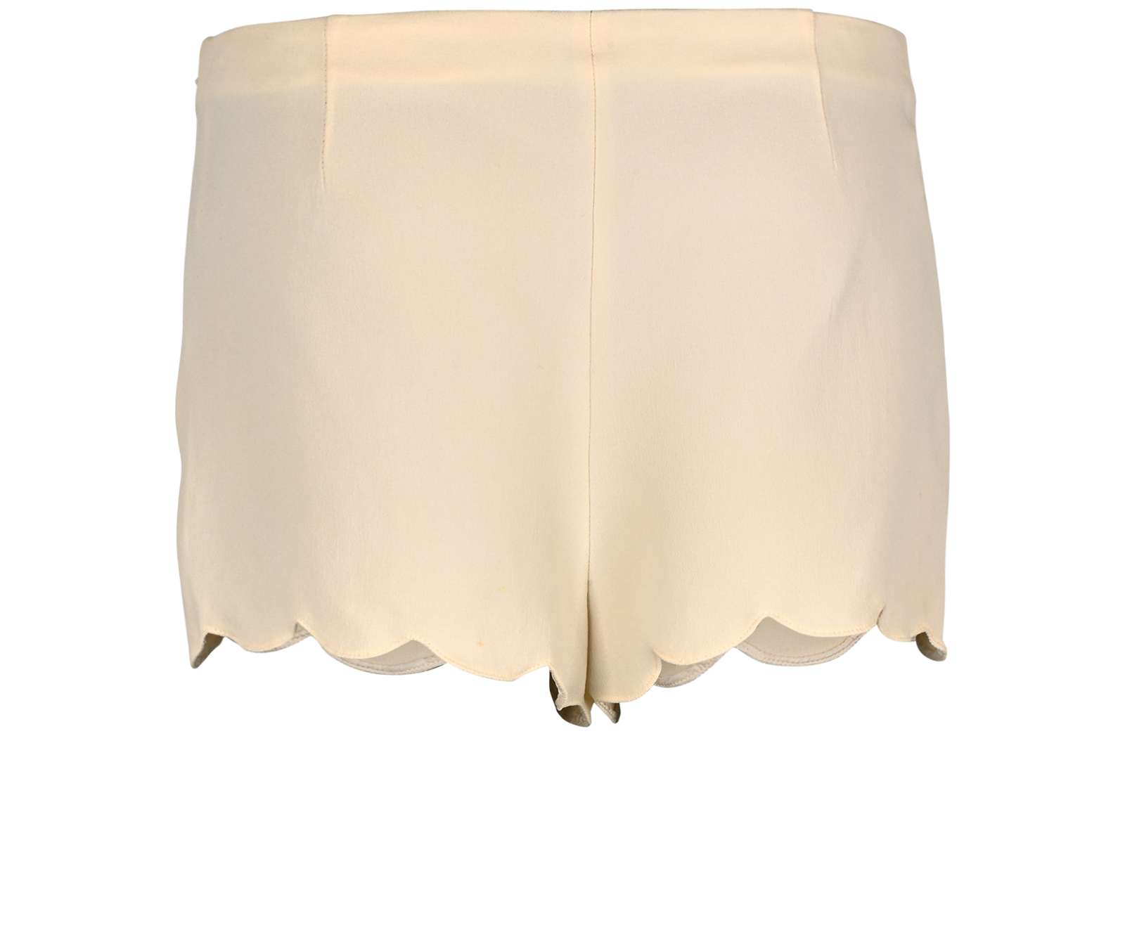Valentino Scalloped Hem Short, &pound;150, Clothing, Cream, Silk, Back view