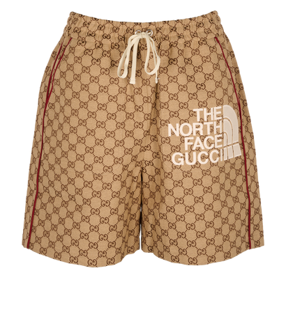 Gucci TNF Jacquard Shorts, &pound;210, Clothing, Beige, Canvas, Front view