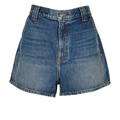 Khaite Bacalo Denim Shorts, &pound;150, Clothing, Blue, Cotton, Front view
