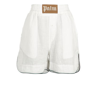 Palm Angels Boxer Short, £210, Clothing, White, Linen, Front view