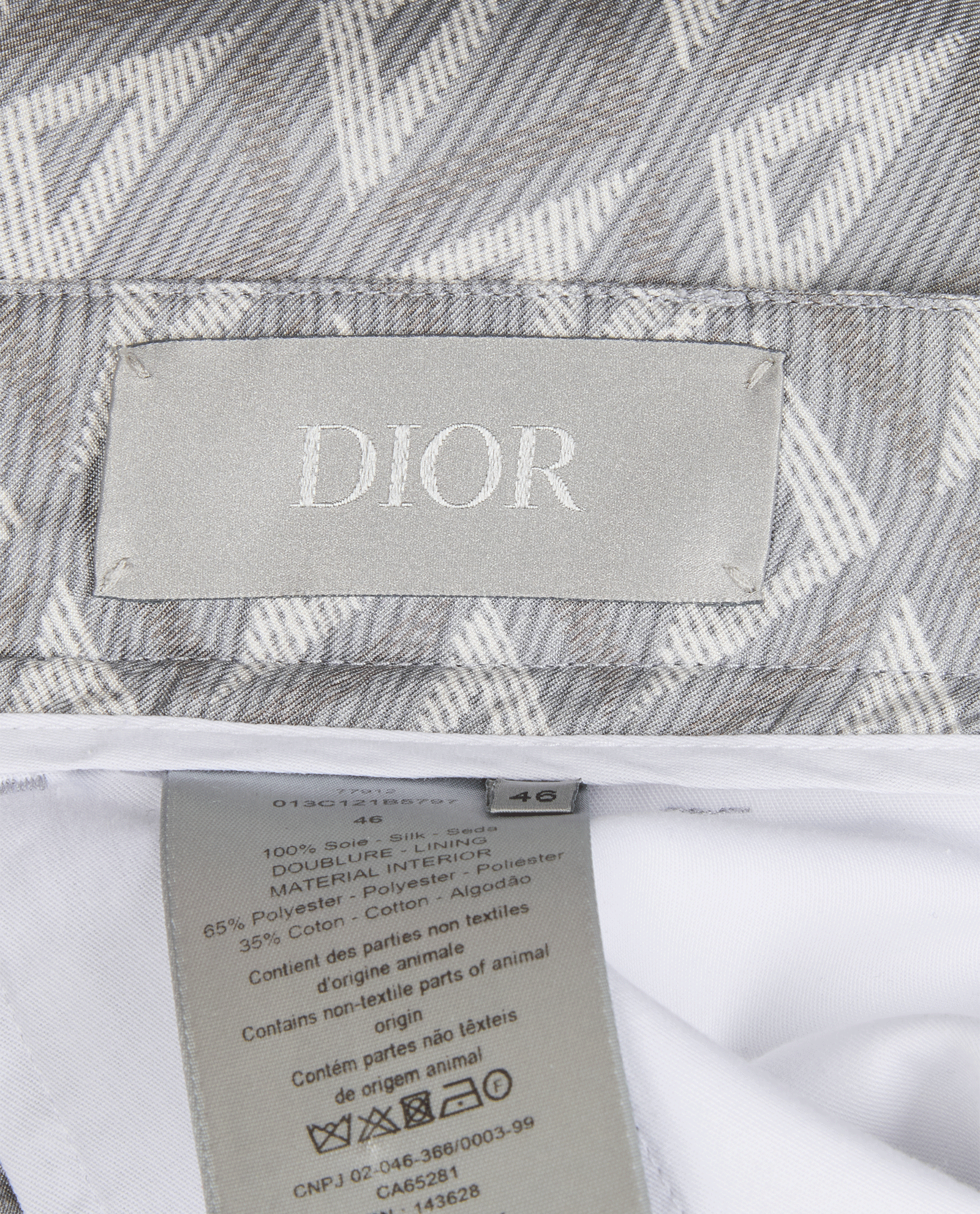 Christian Dior CD Diamond Shorts, &pound;650, Clothing, Grey, Silk, Other view