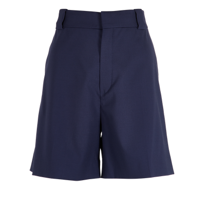 Chloe Tailored Shorts, £190, Clothing, Navy, Wool, Front view